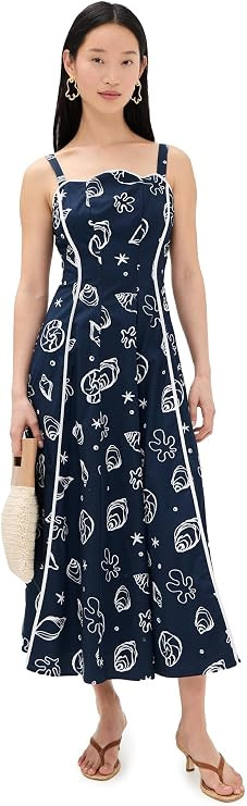 MOON RIVER Women's Scallop Shaped Midi Dress | Amazon (US)