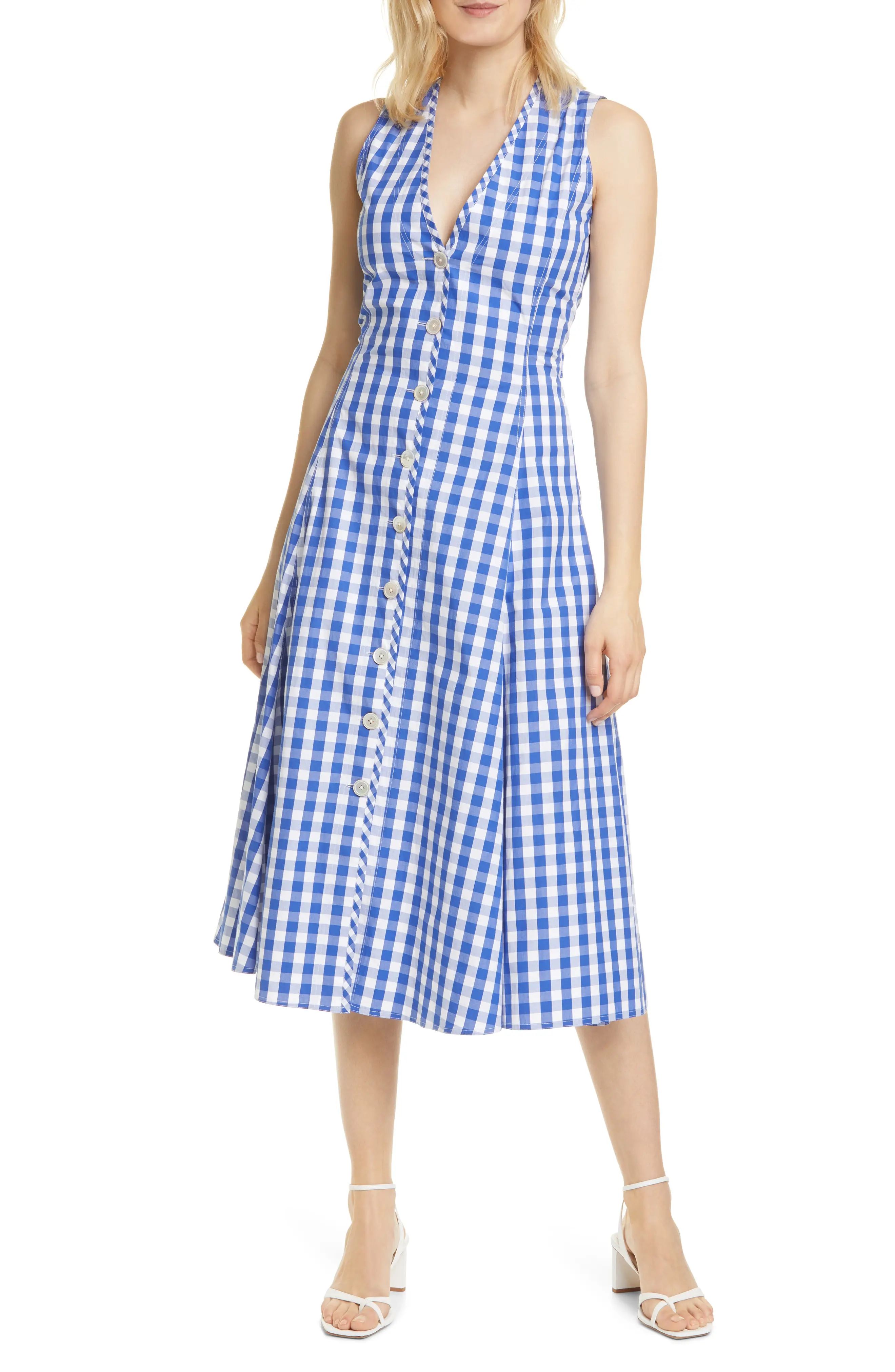 Women's Polo Ralph Lauren Gingham A-Line Dress, Size 8 - Blue | Nordstrom