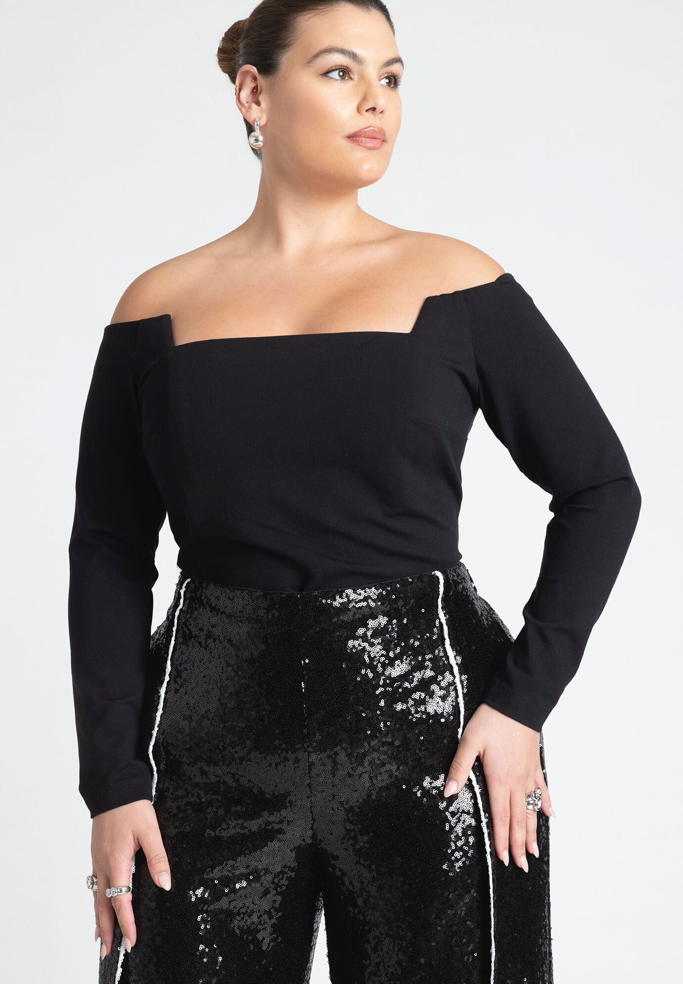 Square Neck Off The Shoulder Top | Eloquii