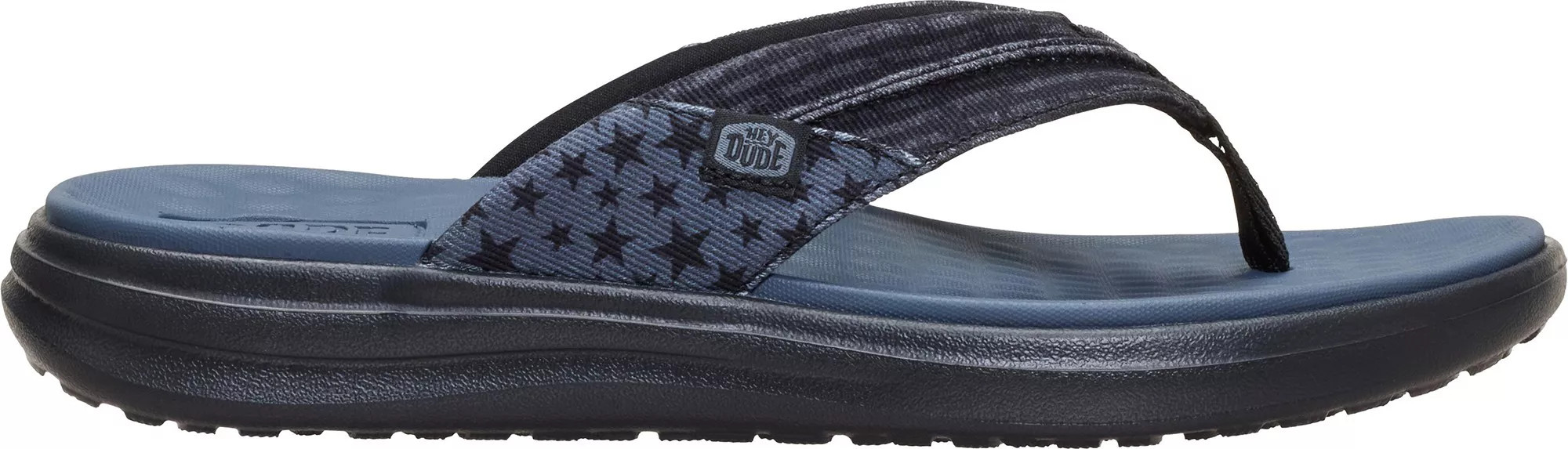 Hey Dude Men's Finn Americana Flip Flops, Size 11, Black | DICK'S Sporting Goods