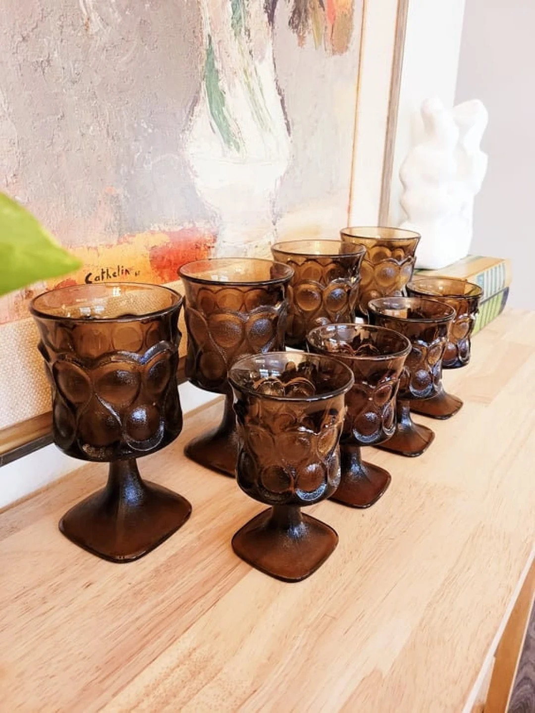 Vintage Noritake Spotlight Walnut Brown Wine and Sherry Goblets Set of 4 Set of 8 / 70's Retro Pe... | Etsy (US)