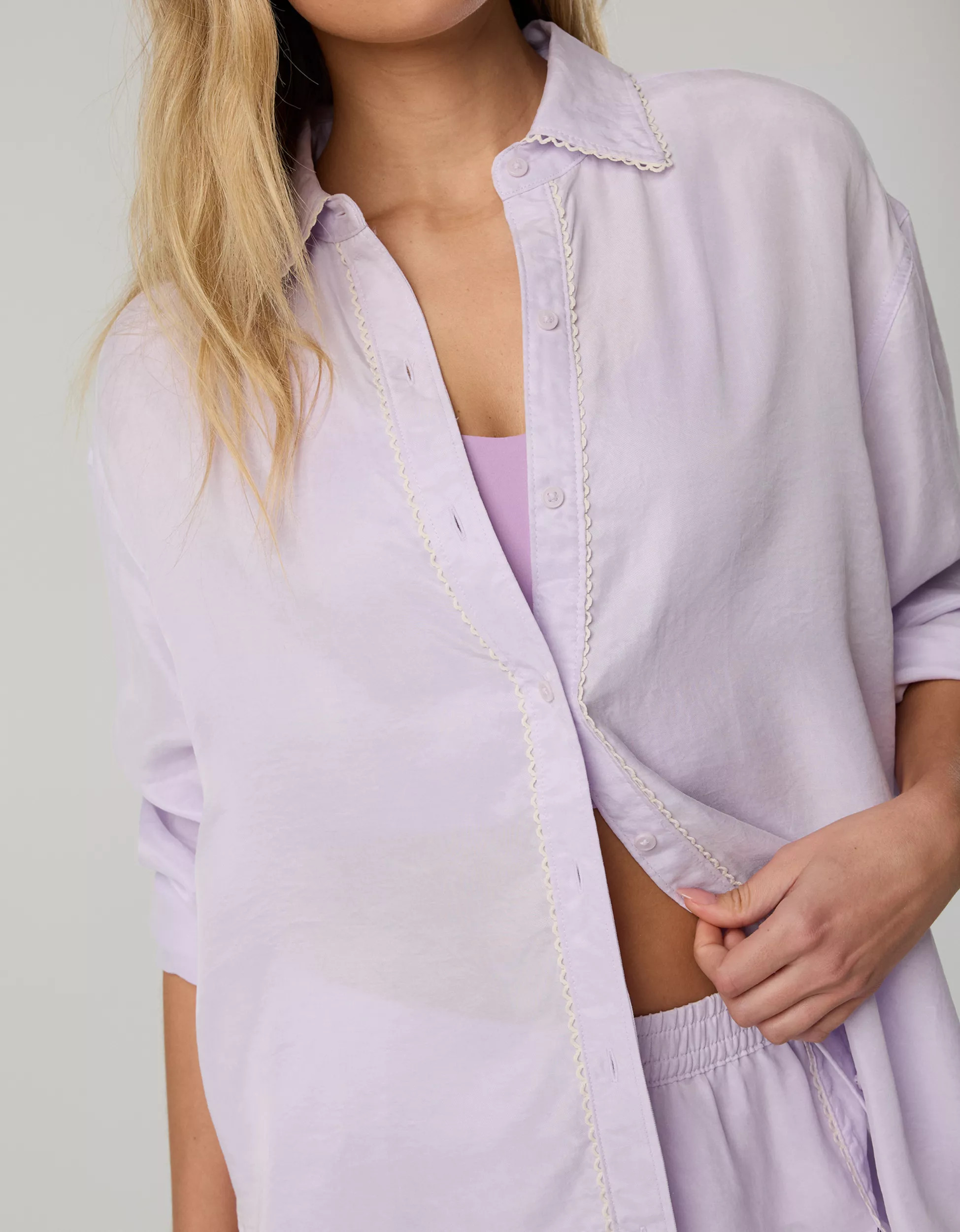 OFFLINE By Aerie You're So Smooth Button Up Shirt | American Eagle Outfitters (US & CA)
