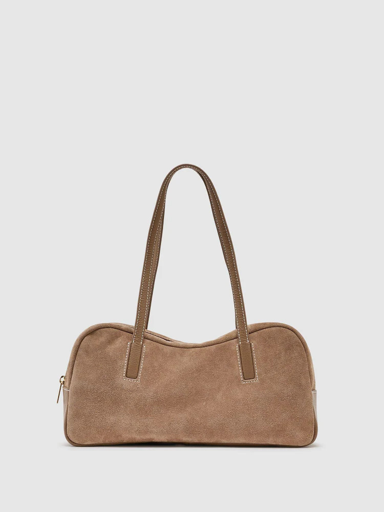 Reiss Alma Suede and Leather Bowling Bag | Next EU