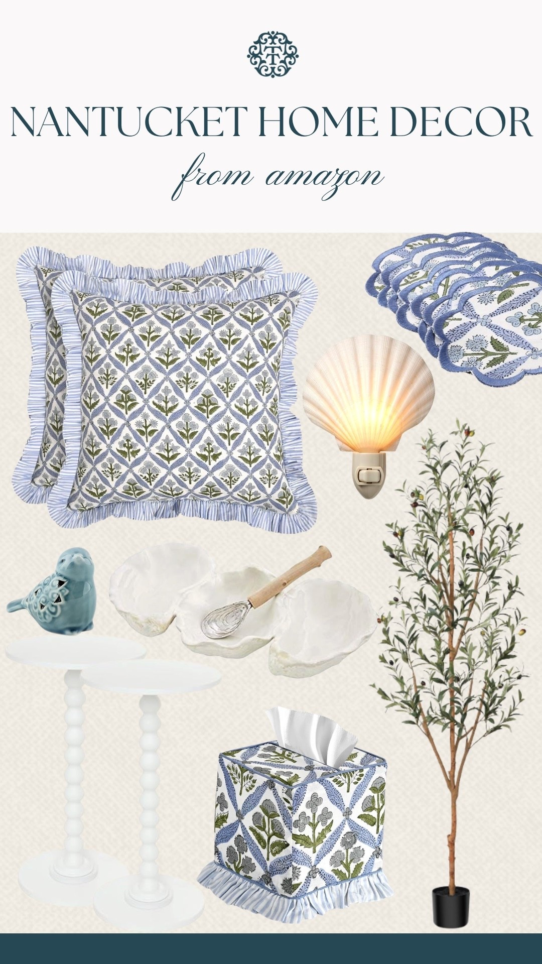 If you love that Nantucket-inspired look, Amazon has so many good finds right now. This mix brings in the classic blue-and-white feel with coastal touches that make a space feel fresh without trying too hard. The little details here make it feel collected and lived-in.

#LTKOver40 #LTKSeasonal #LTKHome