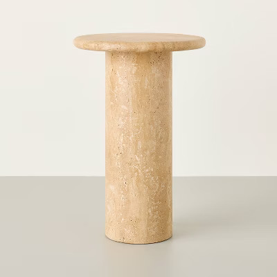Small Round Travertine Accent Table - Hearth & Hand™ with Magnolia | Target