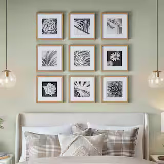 12 in. x 12 in. Matted to 8 in. x 8 in. Ash Gallery Wall Picture Frame (Set of 9) | The Home Depot