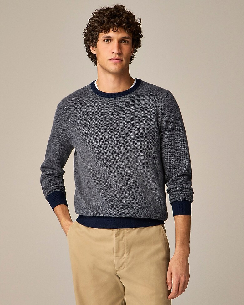 Cashmere sweater in bird's-eye | J. Crew US