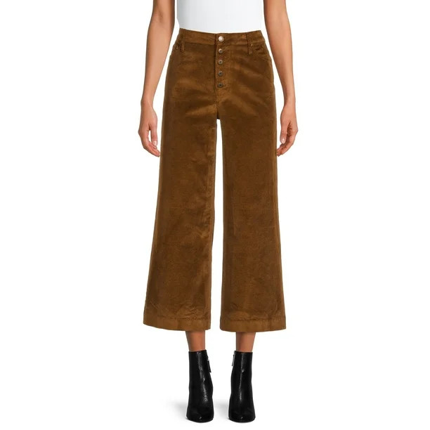 Time and Tru Women’s Wide Leg Corduroy Pants - Walmart.com | Walmart (US)