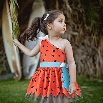 Baby Girl Caveman Costume Toddler Cavegirl Dress with Bone Headband Hair Clips Halloween Party Ou... | Amazon (US)