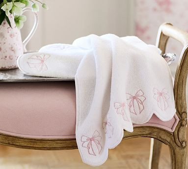 LoveShackFancy Embroidered Bow Hand Towel | Pottery Barn (US)