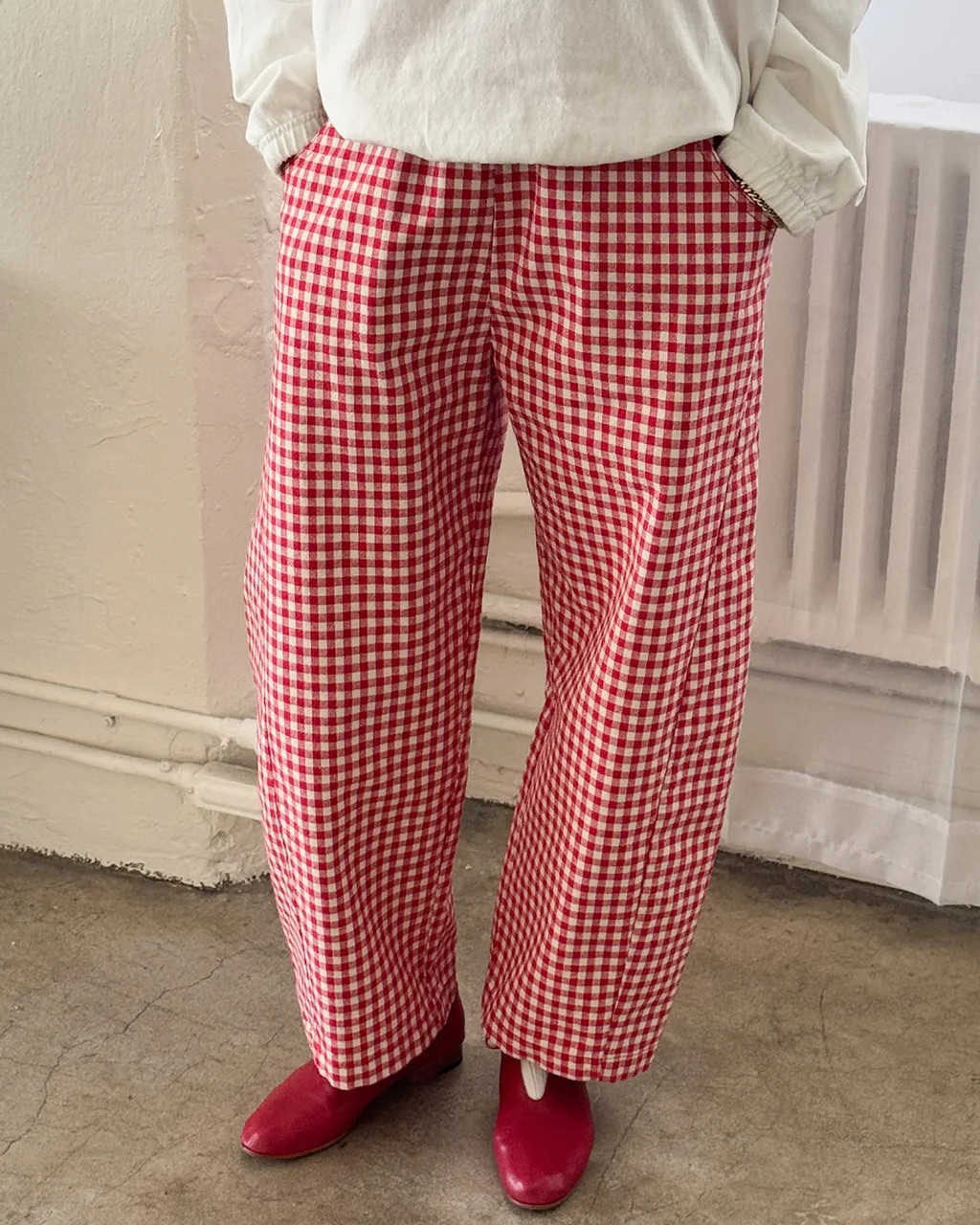 Gingham Arc Pants - Red Gingham | ban.do