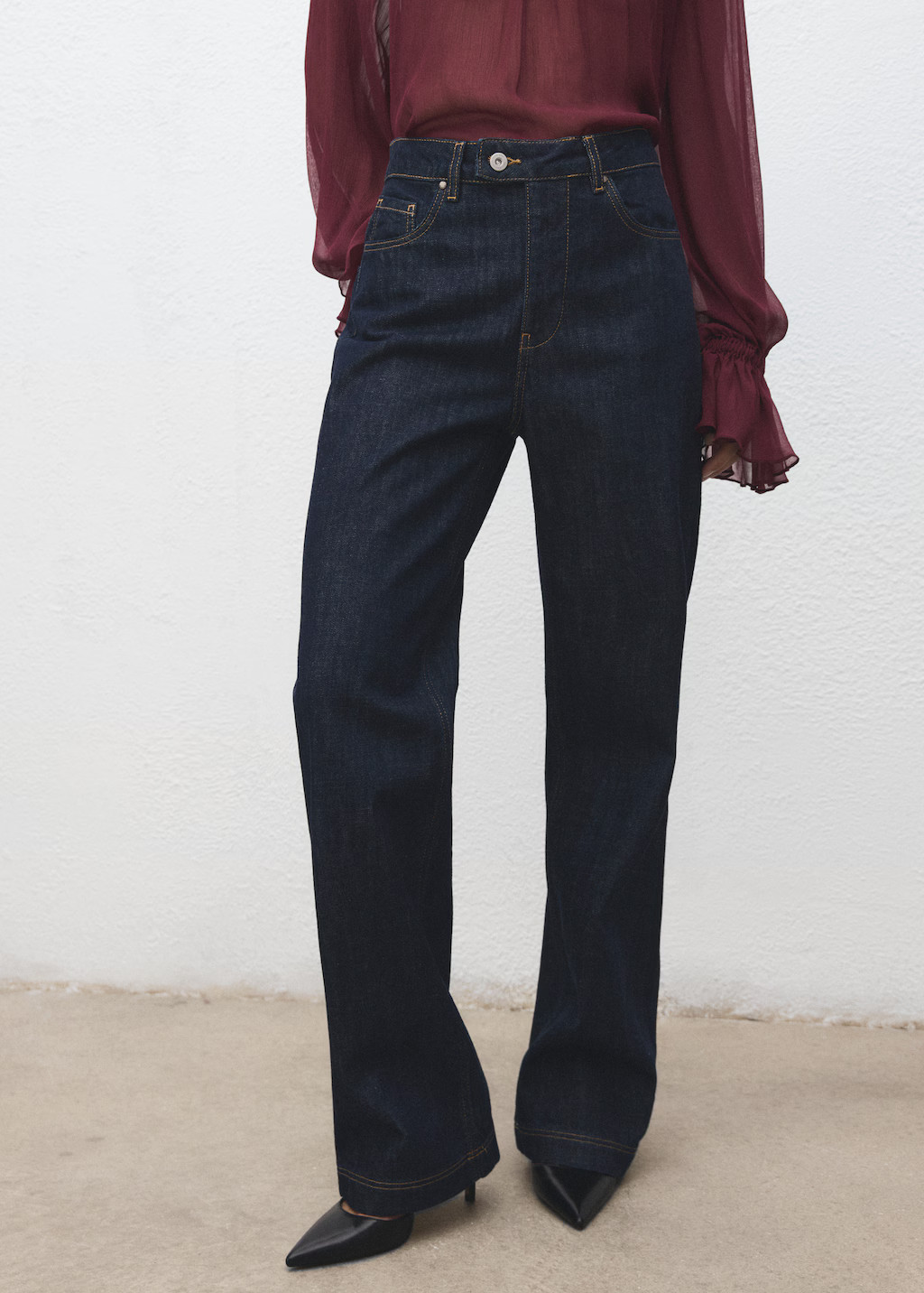 Straight-leg jeans with placket - Women | MANGO United Kingdom | MANGO (UK)