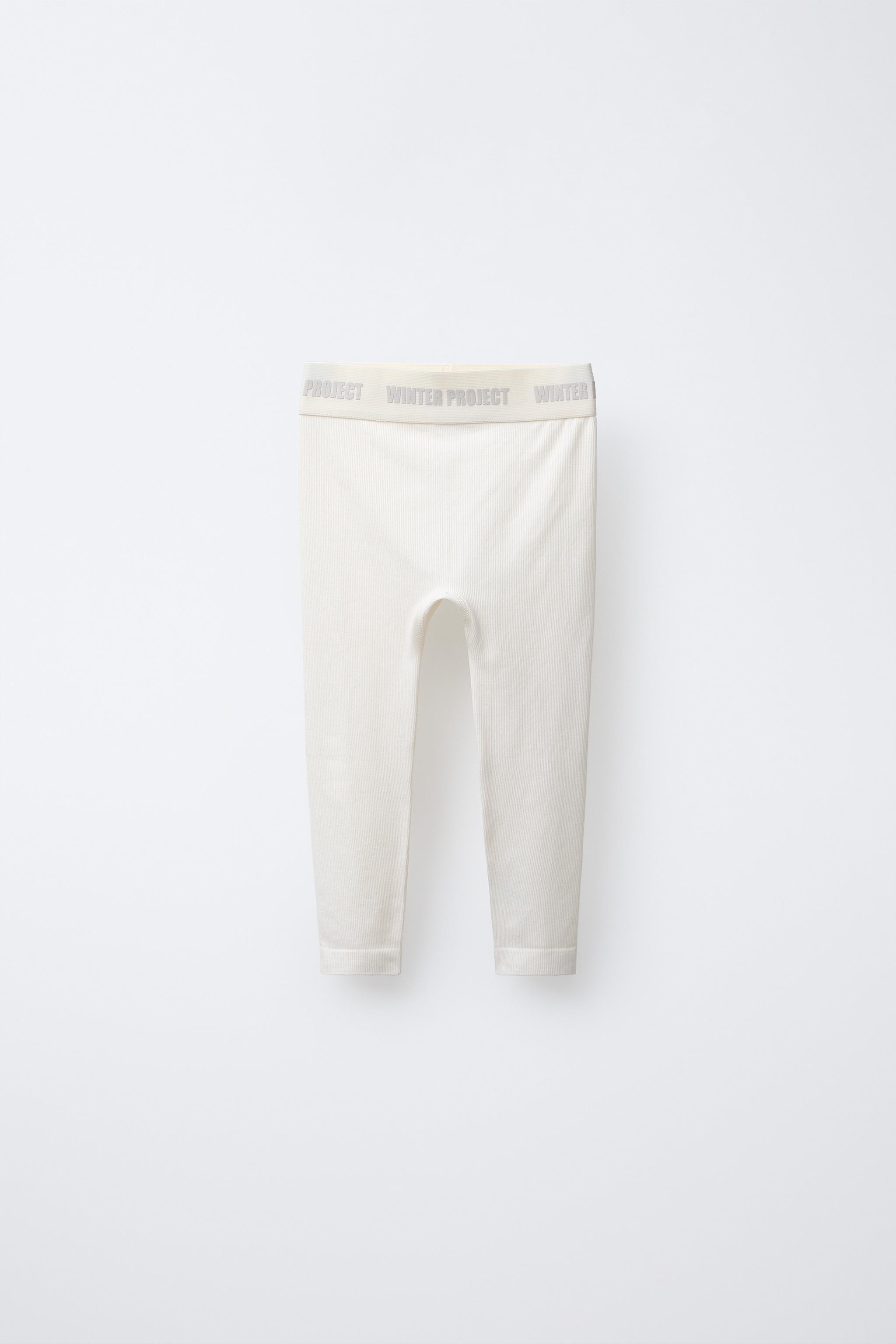 EMBOSSED TEXT RIBBED LEGGINGS | Zara US