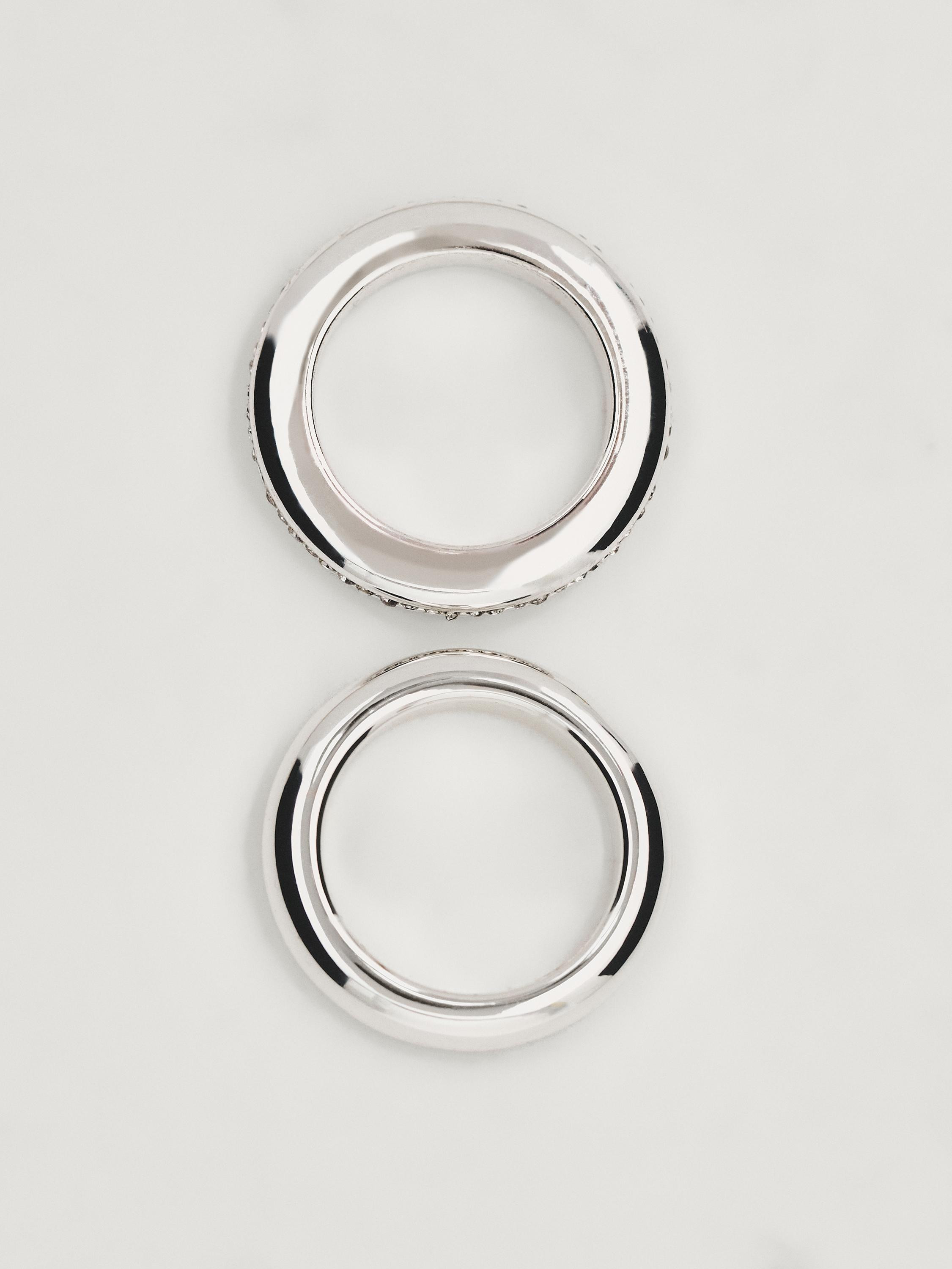 Pack mit runden Ringen mit Glitzer | Massimo Dutti DE