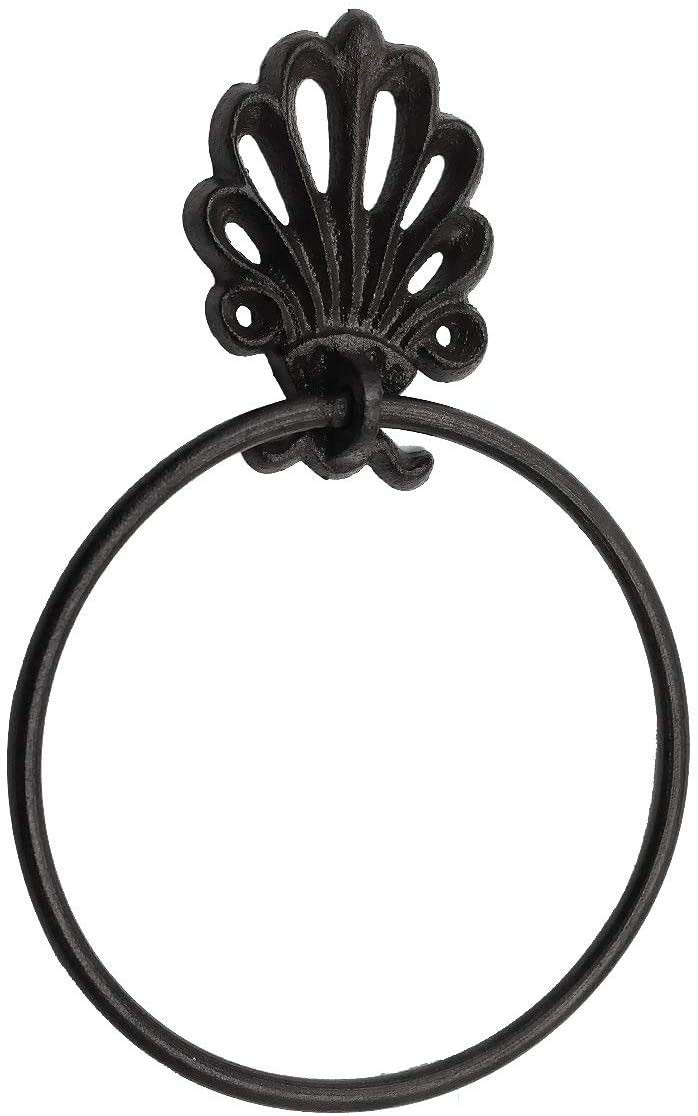 Antique Cast Iron Towel Ring Rustic Towel Holder for Bathroom Accessories Wall Mounted | Amazon (US)