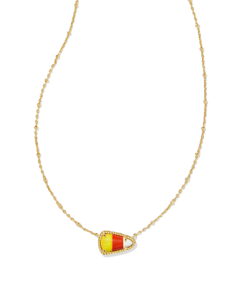 Candy Corn Gold Short Pendant Necklace in Candy Corn Magnesite | Kendra Scott