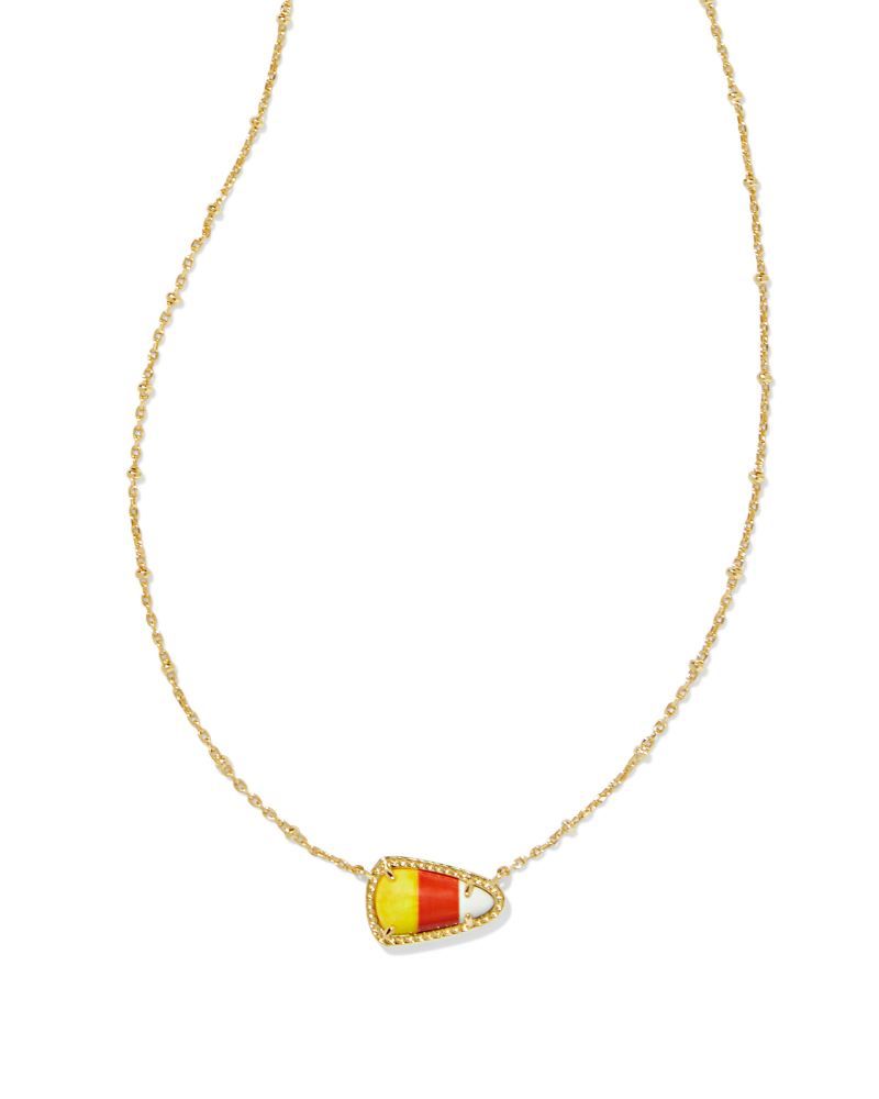 Candy Corn Gold Short Pendant Necklace in Candy Corn Magnesite | Kendra Scott