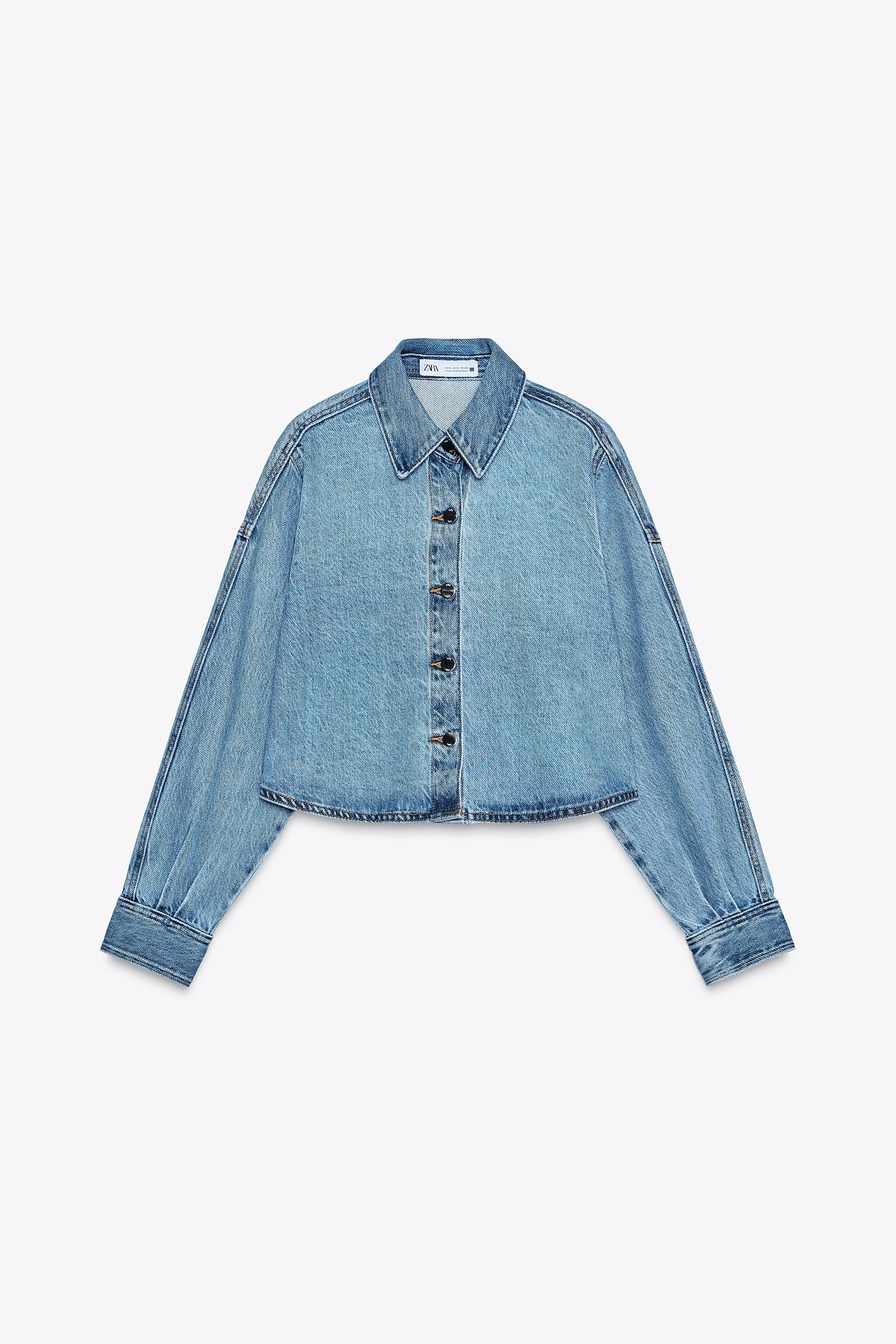 Z1975 CROPPED OVERSIZED DENIM SHIRT | Zara US