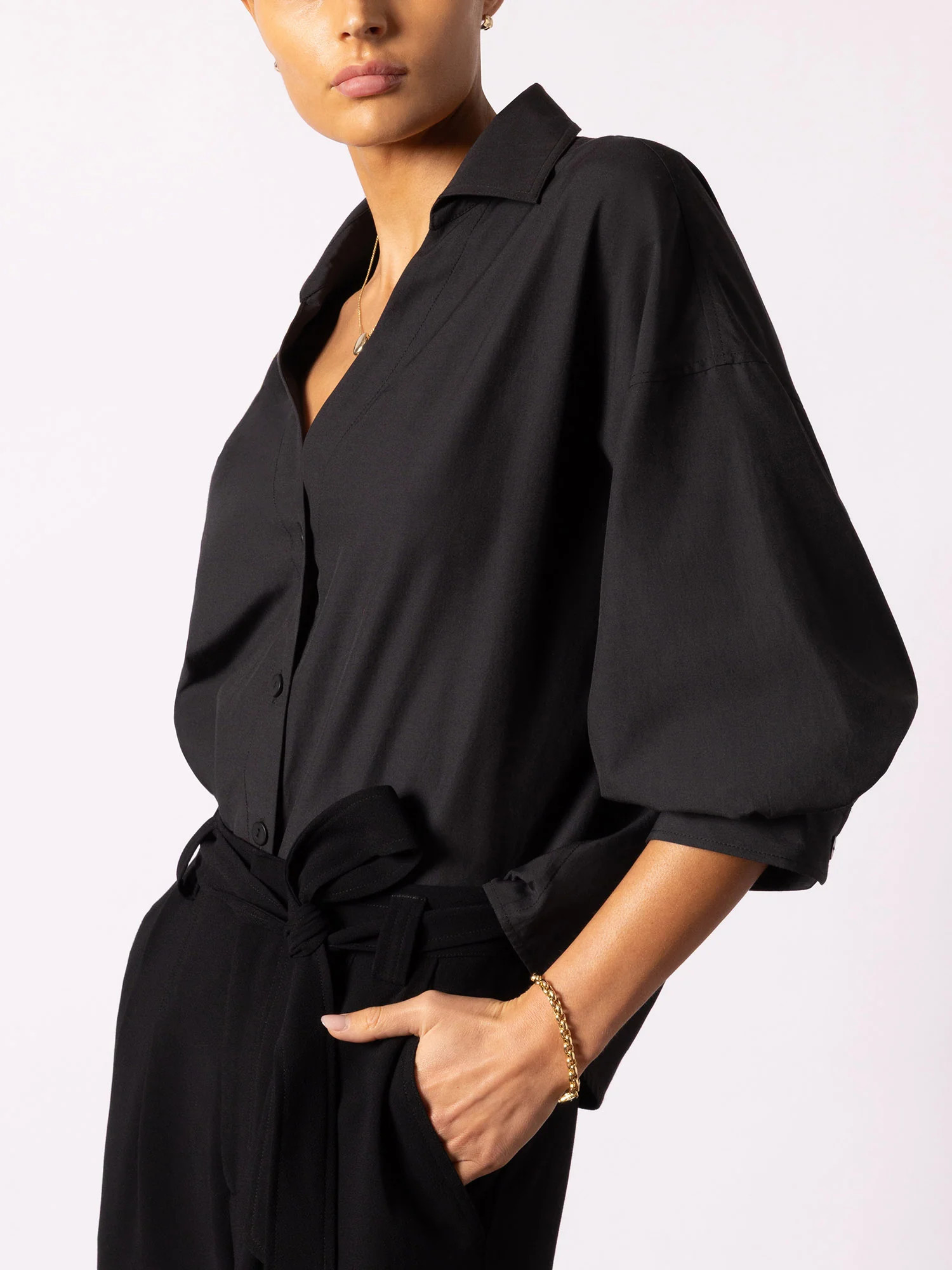 Brochu Walker | Women's Kate Shirt in Black Onyx | Brochu Walker