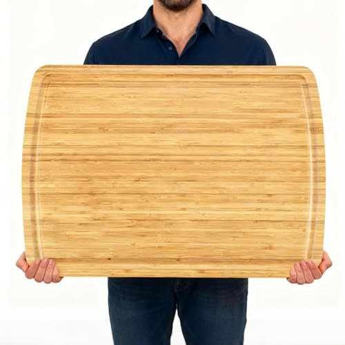 GarveeHome 30 x 20 Extra Large Cutting Board, Bamboo Stove Top Cover, Over the Sink Cutting Board with Juice Groove, Heavy Duty Charcuterie Board for Kitchen | Amazon (US)