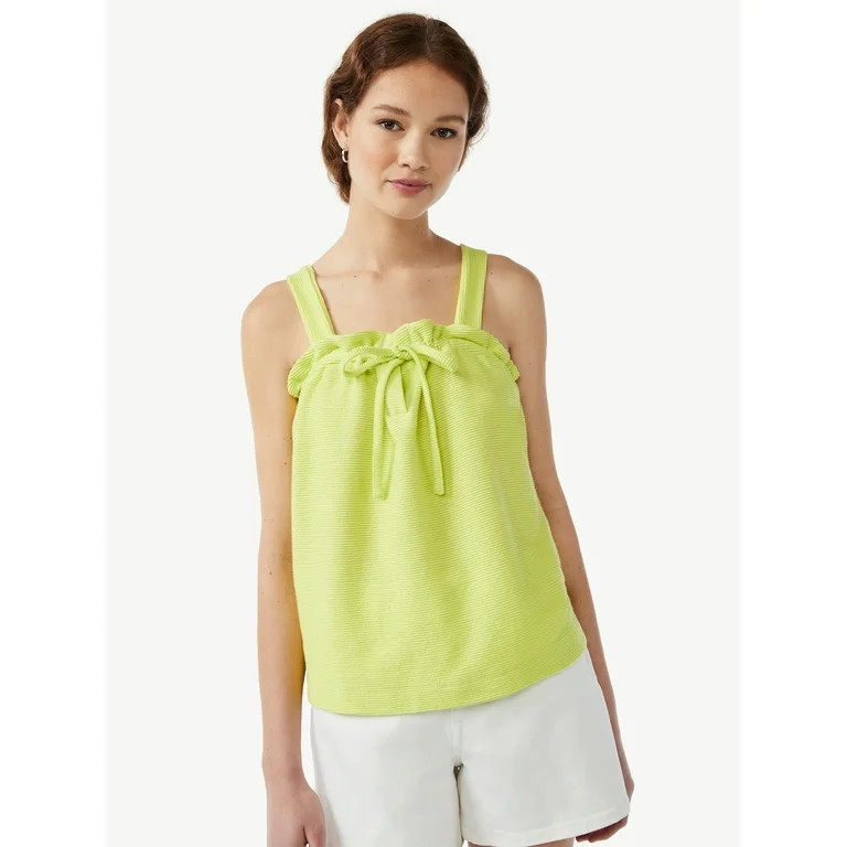 Free Assembly Women's Slit Front Tie Tank Top | Walmart (US)