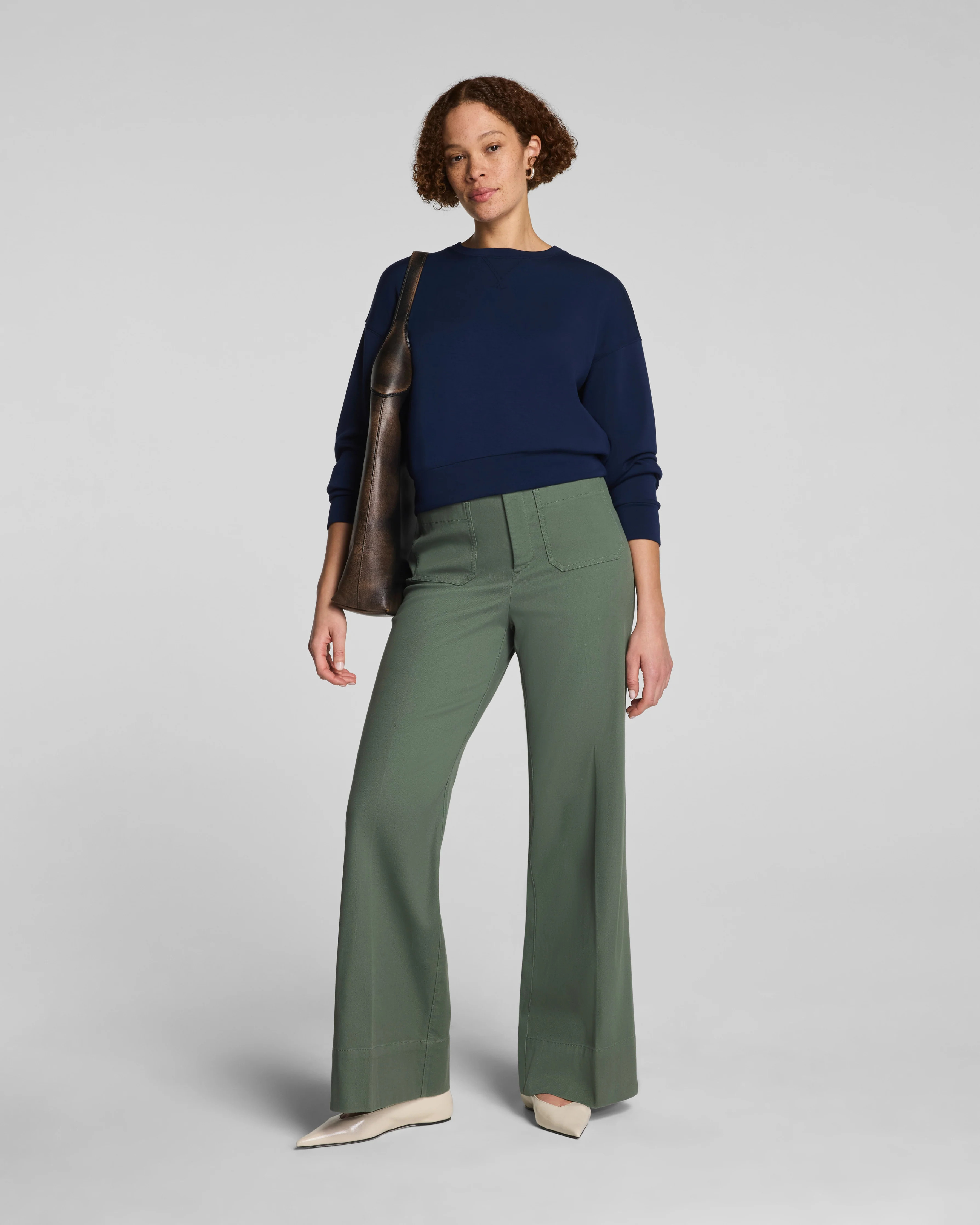SPANXsupersmooth™ Stretch TwillWide Leg Pant with Patch Pockets | Spanx