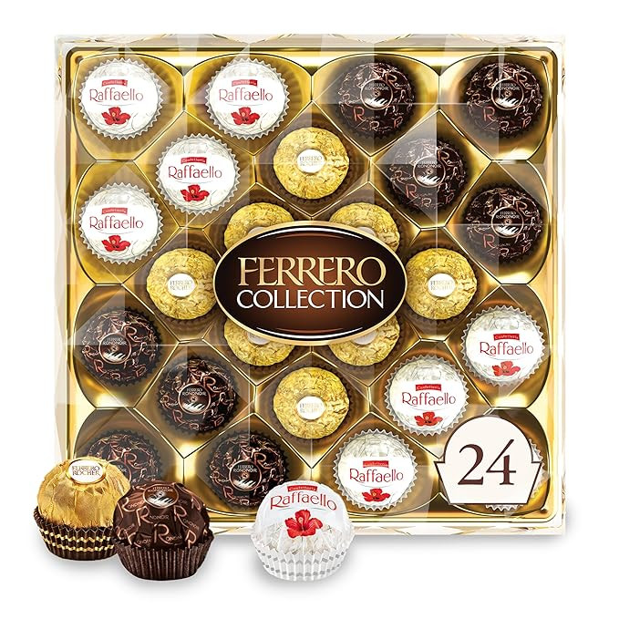 Ferrero Collection, Premium Assorted, Hazelnut, Dark Chocolate and Coconut, 24 Count Holiday Gift... | Amazon (US)