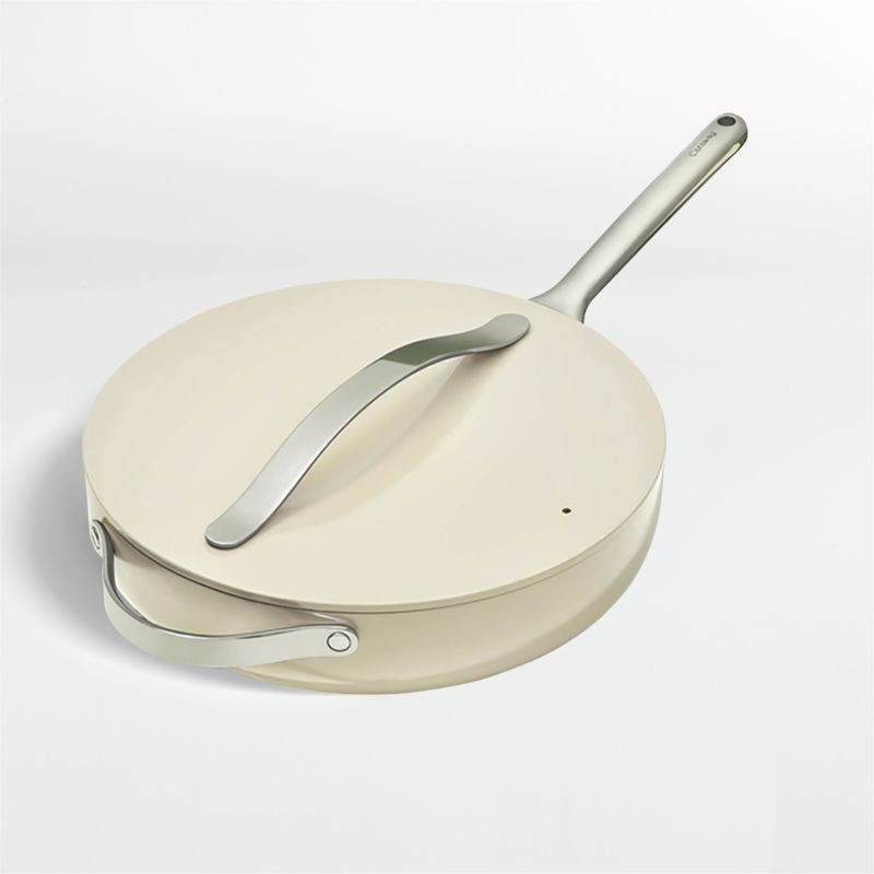 Caraway Home Cream Non-Stick Ceramic Saute Pan + Reviews | Crate & Barrel | Crate & Barrel