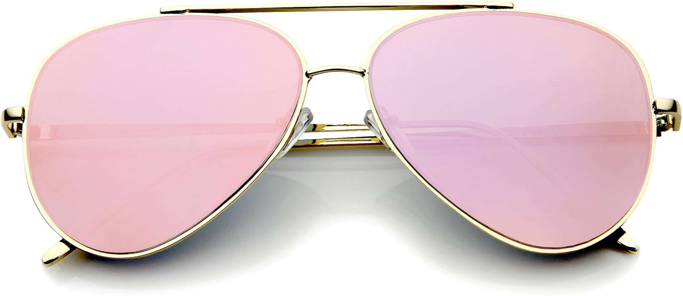 Mirrored Oversized Aviator Sunglasses for Women with Flat Mirror Lens 58mm | Amazon (US)
