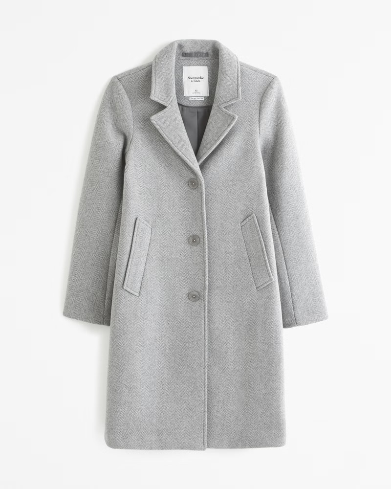 Women's Wool-Blend Dad Coat | Women's Coats & Jackets | Abercrombie.com | Abercrombie & Fitch (US)