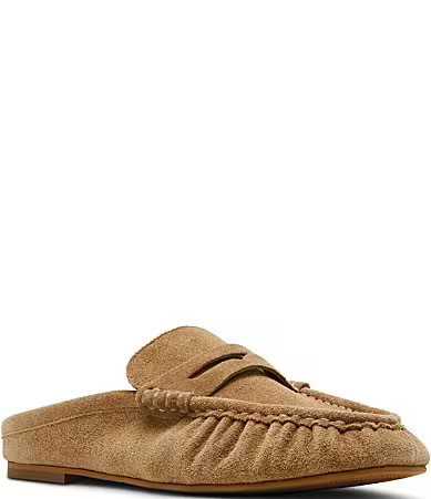 Steve Madden Rafe Suede Penny Loafer Mules - 8.5 | Dillard's