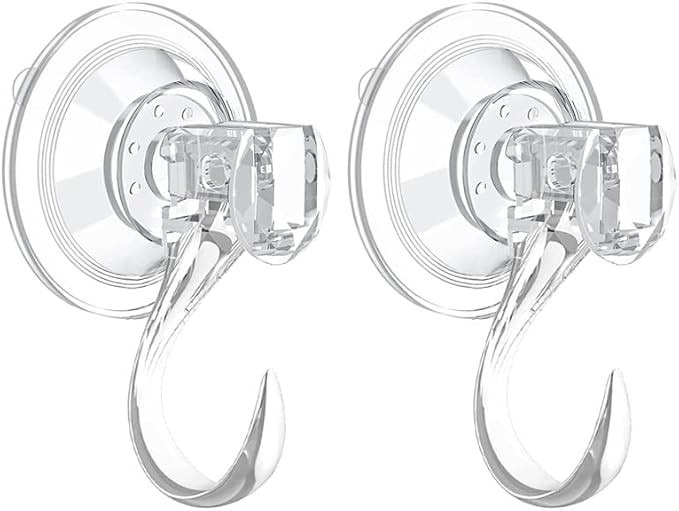 2 pack Suction Cup Wreath Hanger ，Large Clear Vacuum Heavy-Duty Reusable Wreath Hooks，use for... | Amazon (US)