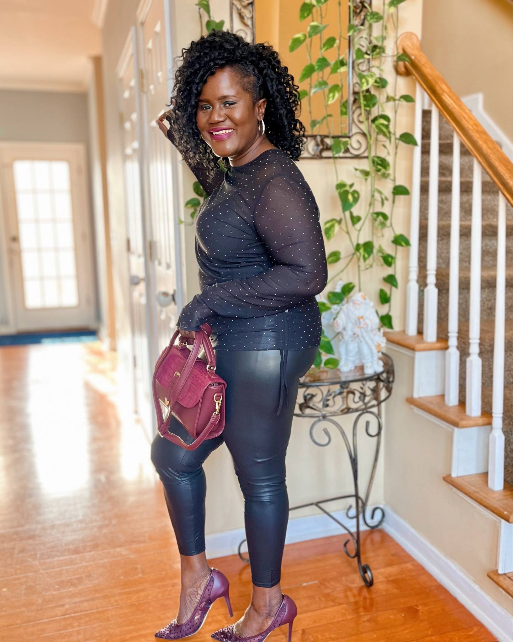 My New Year’s Eve outfit went a little like this. Nothing fancy; just your girl ready to borrow her sister’s sandals so she can hit the dance floor. LOL. 
.
Girl, the knees are not what they used to be. 😂
.
I hope 2026 is treating you right so far.💕💕
.
.
#outfitinspiration #girlsnightoutfit #newyearseveoutfit #datenightoutfit

#LTKFindsUnder50 #LTKmomlife #LTKMidsize