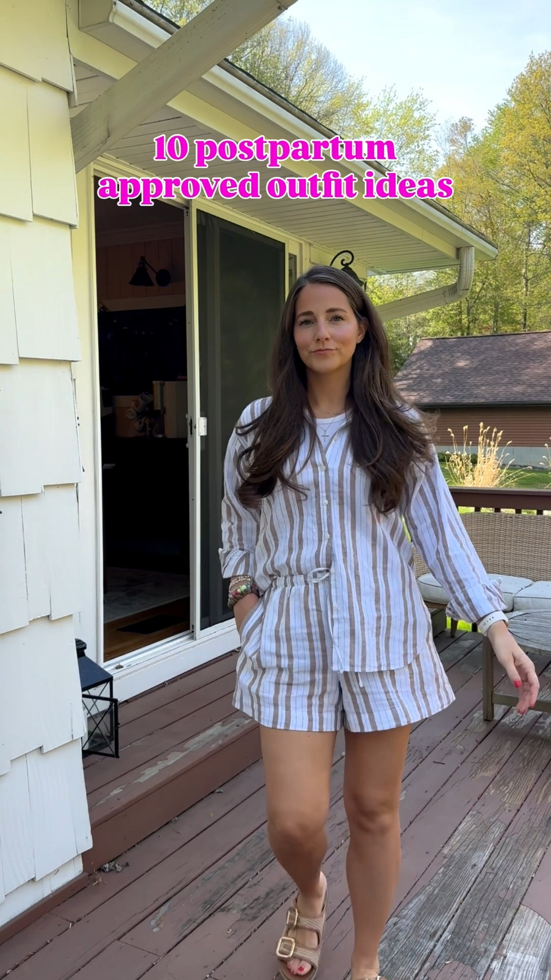 10 postpartum approved outfits!! 

Sizing info:
First top - size XS (small would’ve worked)
First shorts - size medium 
Black pants - size medium 
Denim top - size small 
Green set - size medium 
Yellow top - size small 
Denim pants - size medium 
Brown pants - size small 
Denim shirt - size small 
White tee - size small 
Blue 1/4 zip - size small 
Blue shorts - size medium 
Denim dress - size small 
Black dress - size small 
Green dress - size small 
Green pants - size small 
Striped OTS sweatshirt - size small

#LTKmorningroutine