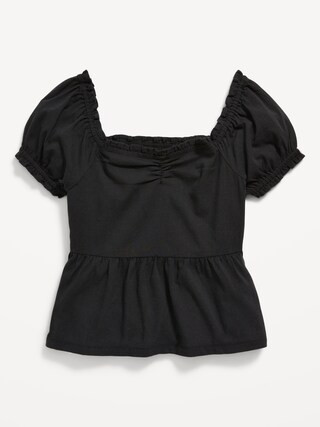 Printed Short Puff-Sleeve Smocked Top for Girls | Old Navy (US)