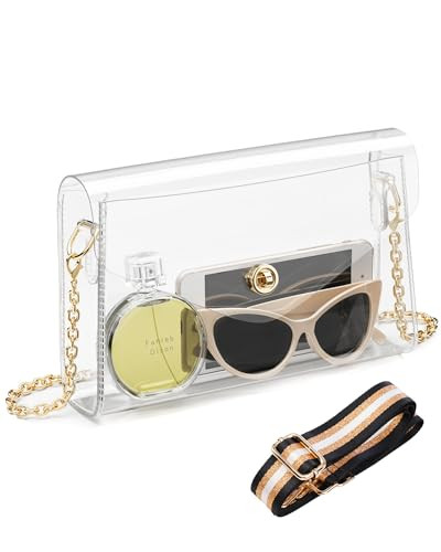 Clear Purse for Women, Stadium Approved Crossbody Bag with 2 Straps for Concerts | Amazon (US)