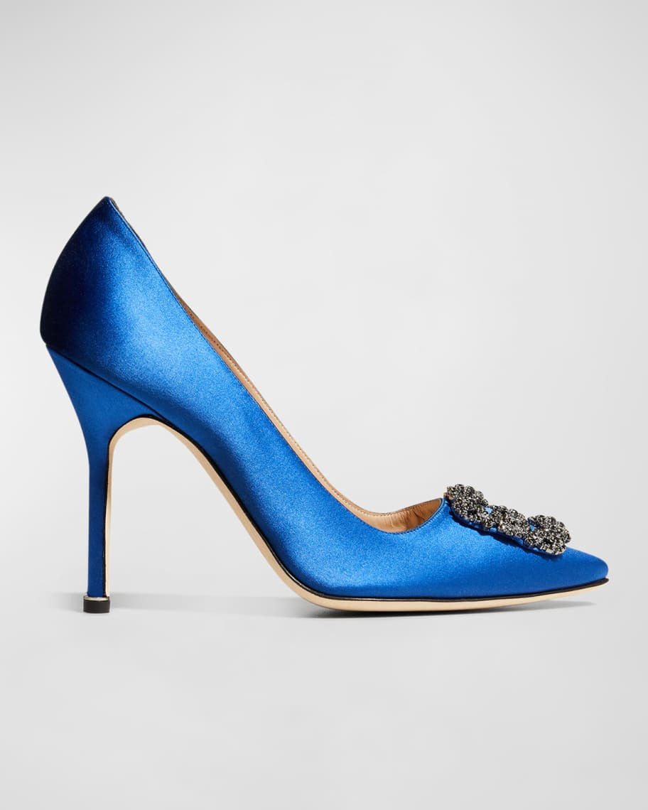 Manolo Blahnik Hangisi 105mm Satin High-Heel Pumps | Neiman Marcus