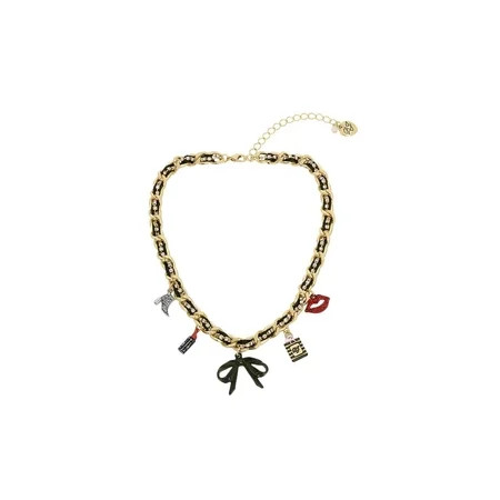 Betsey Johnson Women s Going All Out Charm Necklace Black | Walmart (US)