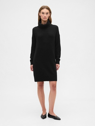 CashSoft Relaxed Turtleneck Sweater Mini Dress | Gap Factory