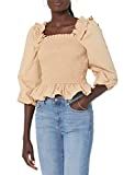 Amazon.com: The Drop Women's Marisol Long Sleeve Ruffle Smocked Top Black, M : Clothing, Shoes & ... | Amazon (US)