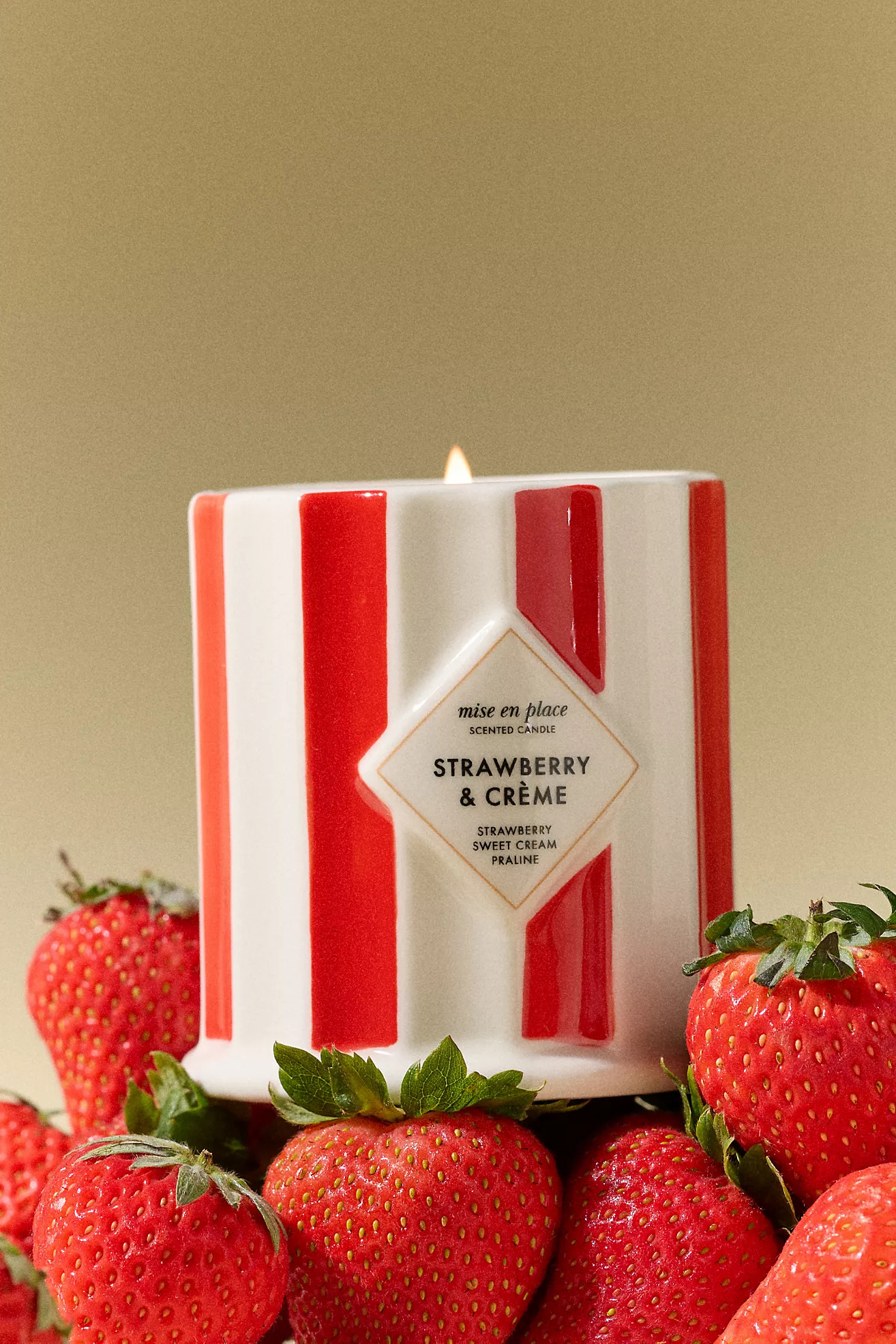 mise en place Gourmand Strawberry & Crème Ceramic Candle | Anthropologie (US)