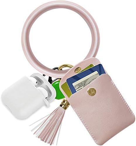 Keychain Bracelet, Women Wristlet Bangle Circle Key Ring with Card Pocket | Amazon (CA)