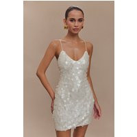 Romilly Sequin Mini Dress - Ivory I MESHKI I Size M | MESHKI US