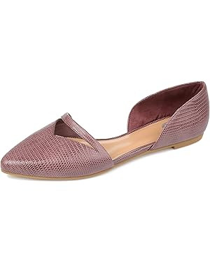 Journee Collection Womens Braely Faux Leather D'Orsay Flats | Amazon (US)
