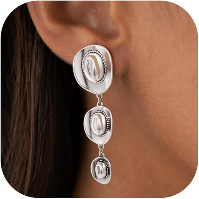 KesaPlan Gold Cowgirl Boot Hat Earrings for women 14K Gold Plated Western West Cowgirl Cowboy Hat... | Amazon (US)