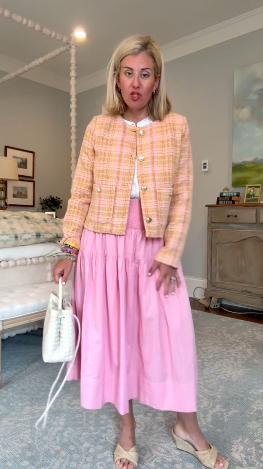 Where are we going y’all? The office, luncheon, church or shopping would all be perfect for this look. You will die over the prices! I’m wearing xs in jacket, top & skirt and 8 in heels tts. 

#LTKOver40 #LTKdayinmylife #LTKspringtrends