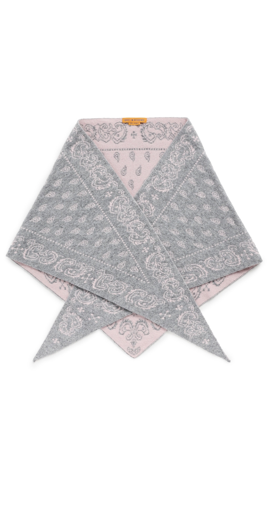 Guest in Residence The Wild Rag Cashmere Bandana Scarf Heather Grey/Powder Pink One Size | Shopbop