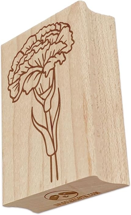 Carnation Flower Rectangle Rubber Stamp for Stamping Crafting - 2.5in Large | Amazon (US)