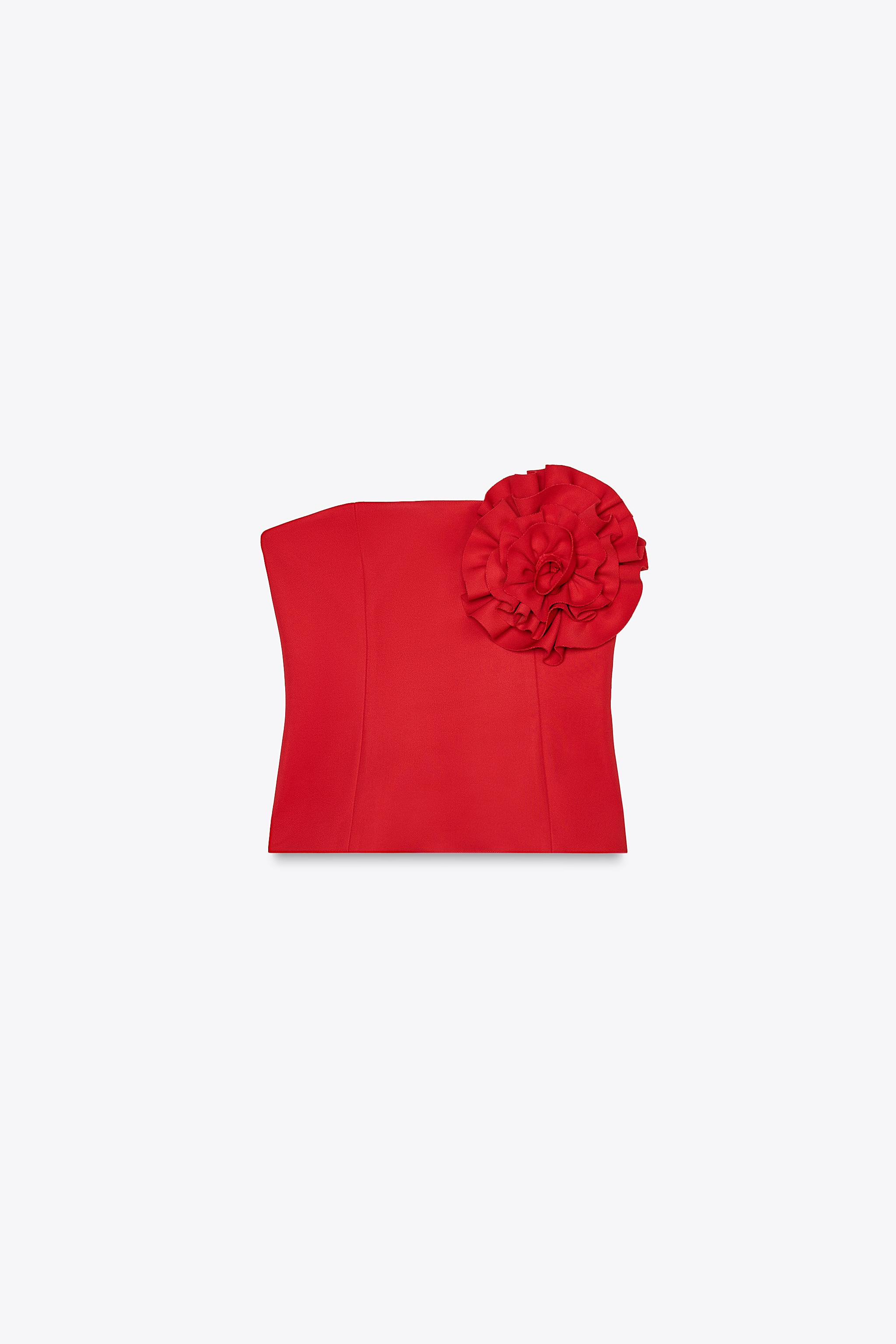 FLORAL STRAPLESS TOP | Zara UK