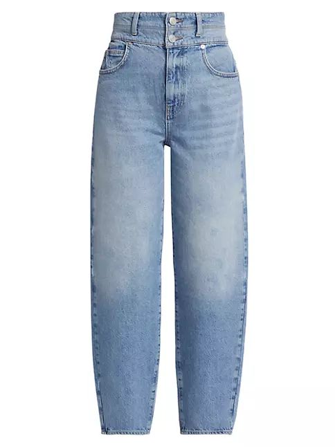 Double-Waist Weston High-Rise Rigid Barrel Jeans | Saks Fifth Avenue